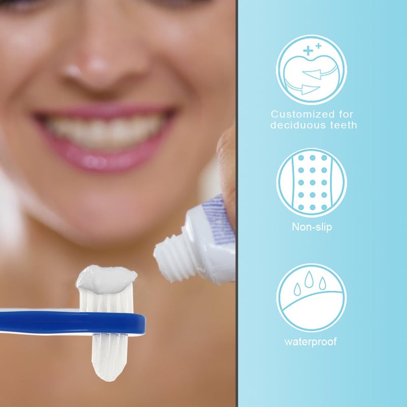 ARTIBETTER 2Pcs Double-Sided False Toothbrush Cleaning Tool (White + Blue) - Image 5