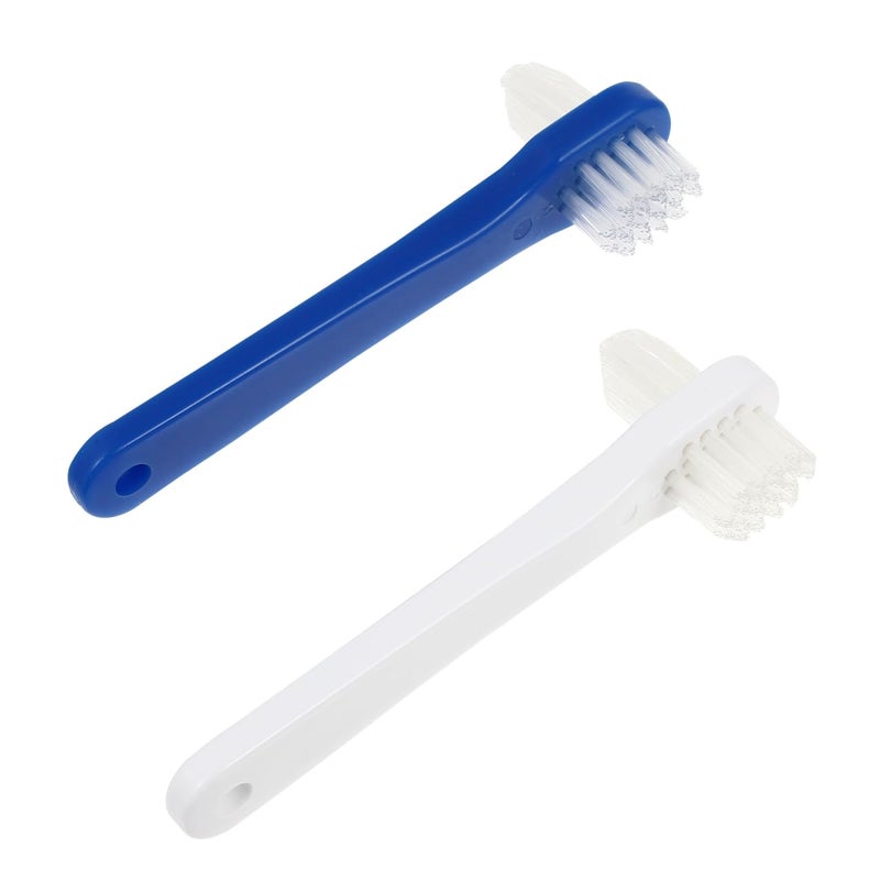 ARTIBETTER 2Pcs Double-Sided False Toothbrush Cleaning Tool (White + Blue) - Image 1