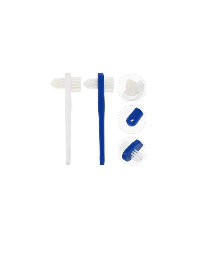Artibetter ARTIBETTER 2Pcs Double-Sided False Toothbrush Cleaning Tool (White + Blue) - Image 2
