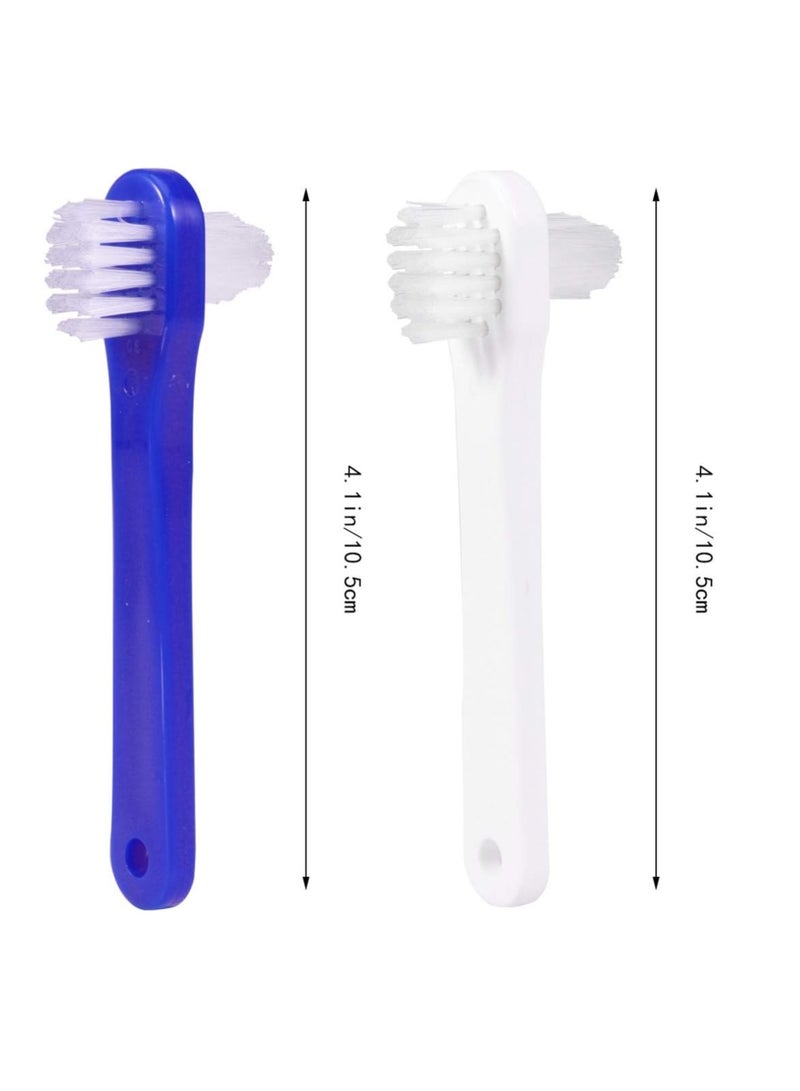 Artibetter ARTIBETTER 2Pcs Double-Sided False Toothbrush Cleaning Tool (White + Blue) - Image 4