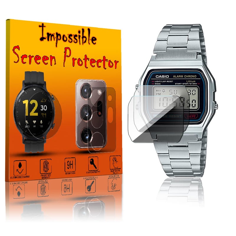 FCS Tpu (Pack Of 3 Screen Guard For Casio Vintage A168Wgg-1Bdf-D182 Smartwatch Screen Protector|0.33Mm Anti Shock Screen Protector For Casio Vintage D182 Screen Guard (Casio-Vintage-D182) - Image 1