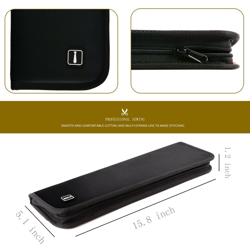 Hoshin Travel Tie Case, Cufflinks Necktie Storage Box Tie Holder Gift for Mens - Image 3