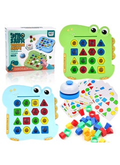 Generic Shape matching game with bell, colour game, colour matching game,geometric shapes puzzle board, interactive board games,montessori sensory games, shapes for kids  - Image 1
