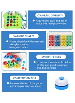 Generic Shape matching game with bell, colour game, colour matching game,geometric shapes puzzle board, interactive board games,montessori sensory games, shapes for kids  - Image 4