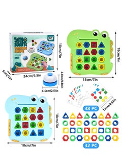 Generic Shape matching game with bell, colour game, colour matching game,geometric shapes puzzle board, interactive board games,montessori sensory games, shapes for kids  - Image 2