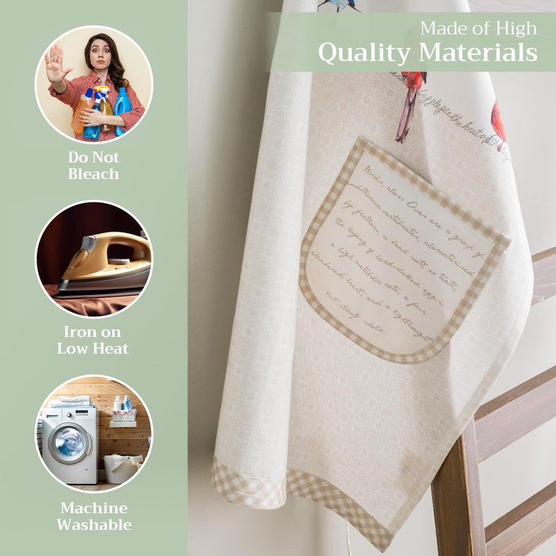 Maison d' Hermine Birdies on Wire 1 Piece 100% Cotton Apron with an Adjustable Neck & Two Side Pockets with Long Ties for Women/Men Chef (27.50"x31.50") - Image 3