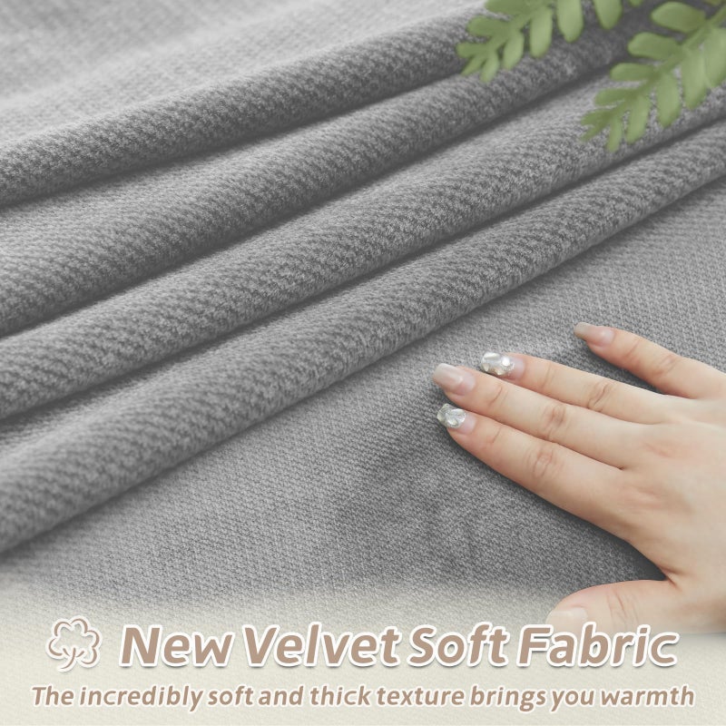 Arfntevss Sectional Recliner Couch Covers Velvet Washable Corner Sectional Sofa Cover for Reclining Couch Stretch Soft Thick L Shape Recliner Slipcover Set (5 Seat with 1 Console Cover, Dove Gray) - Image 4