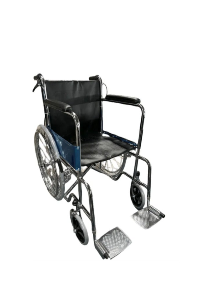 Spectrum - Wheelchair Chorme Steel Chair Adjustable & Foldable For Elderly, Disabled, Adults Weight Capacity - Image 1
