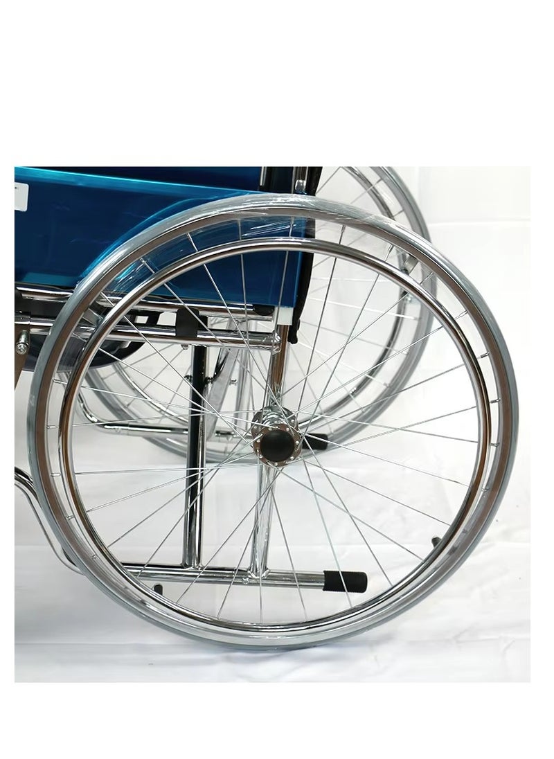Spectrum - Wheelchair Chorme Steel Chair Adjustable & Foldable For Elderly, Disabled, Adults Weight Capacity - Image 1