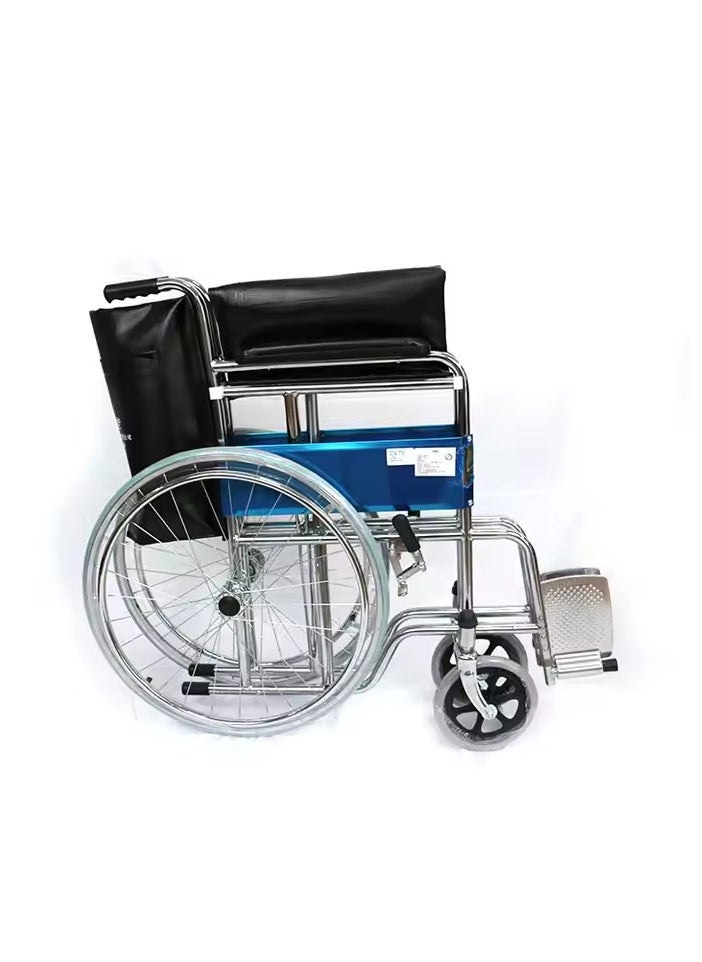 Spectrum - Wheelchair Chorme Steel Chair Adjustable & Foldable For Elderly, Disabled, Adults Weight Capacity - Image 1