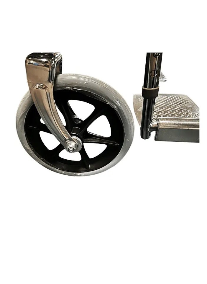 Spectrum - Wheelchair Chorme Steel Chair Adjustable & Foldable For Elderly, Disabled, Adults Weight Capacity - Image 1