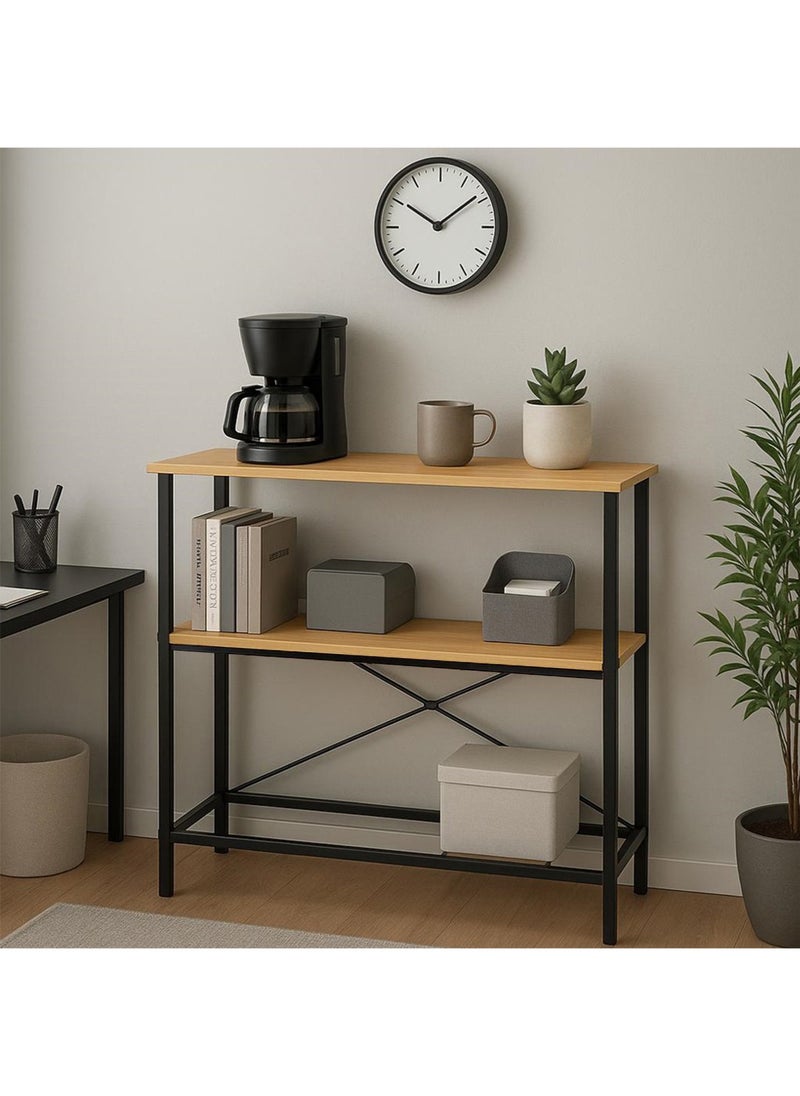 Modern Simple Design 2-Tier Adjustable Console Table, Narrow Sofa Table for Entryway, Living Room, Hallway, and Bedroom