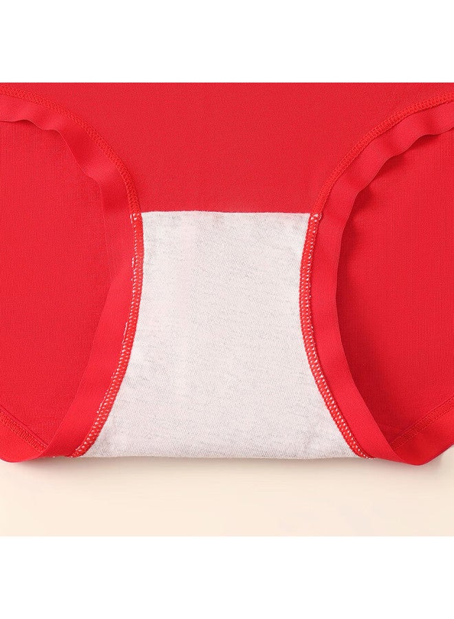 Fentengcare Women's Underwear Model 10a Antibacterial Red Four-pack Mid-high Waist Triangle Panties - Image 4