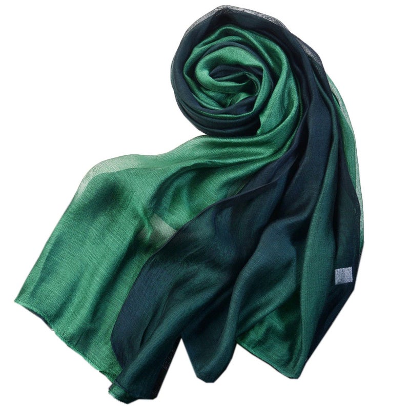 SNUG STAR وشاح قطن حرير SNUG STAR أنيق ناعم للنساء (أخضر داكن) - Image 1