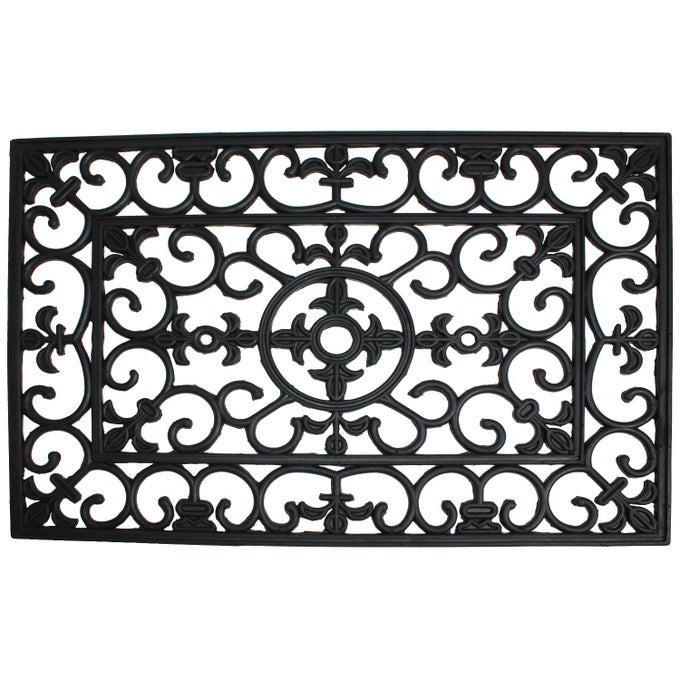 RUBBER DOORMATS COLLECTION ALL WEATHER 24X36 WROUGHT IRON