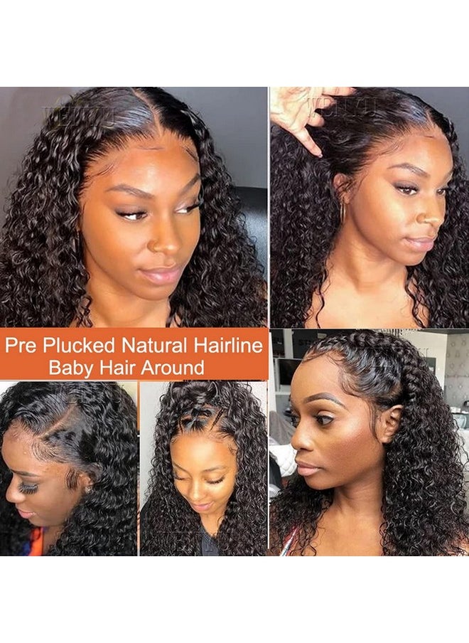 WENYU Lace Front Wigs Human Hair Curly 13X4 Lace Frontal Human Hair Wigs For Black Women Human Hair Pre Plucked With Baby Hair 150% Density Brazilian Curly Lace Front Wigs Human Hair 