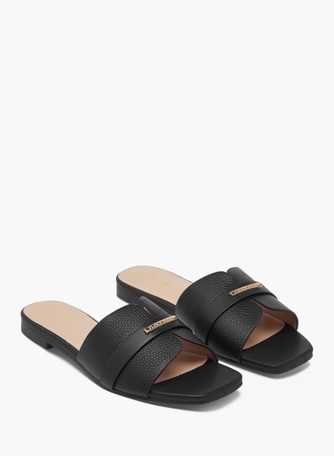 Flora Bella By Shoexpress Women Monogram Print Slip-On Sandals  - Image 1