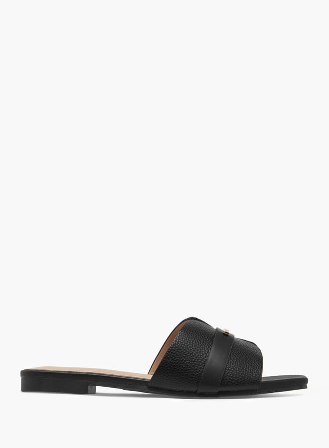 Flora Bella By Shoexpress Women Monogram Print Slip-On Sandals  - Image 3
