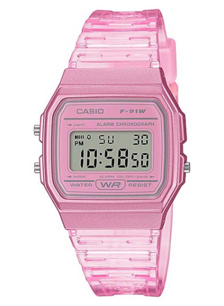 سعر ومواصفات كاسيو ساعة يد رقمية للشباب طراز F-91WS-4DF مقاس 46 مم - لون وردي نساء (N40052968A) على Noon EG