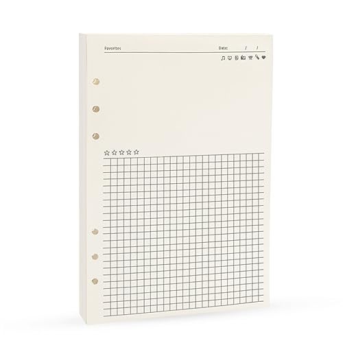 Harphia Spiral Notebook Refill,A5 Planner Inserts,6 Ring Binder Refill, for Filofax/Personal Journal, 45 sheets/90 pages, Harphia(A5 5.59 x 8.27'',Noterecord) - Image 1