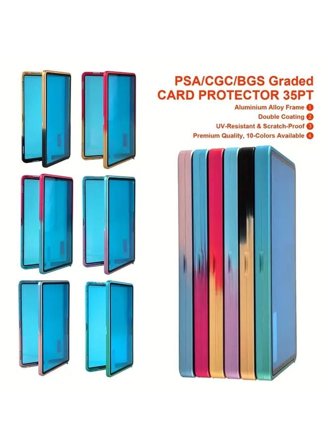 حافظة بطاقة مغناطيسية PSA CGC باللون الأخضر الداكن مع إطار سبائك وزجاج مقاوم للأشعة فوق البنفسجية - Image 2