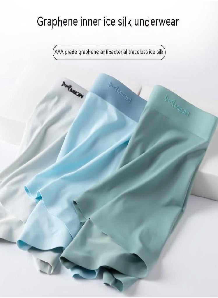 MIIOW - 1Pcs  Seamless Boxer Men Underwear Ice Silk Graphene Antibacterial Boxershorts Underpants Panties Underware Trunks - Image 1