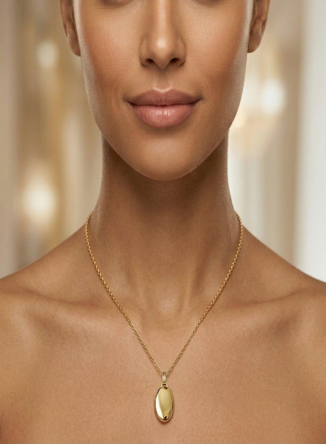 YOUFENG Gold Oval Locket 14K Gold-Filled Lockets that Hold Pictures Necklace for Women - Image 5