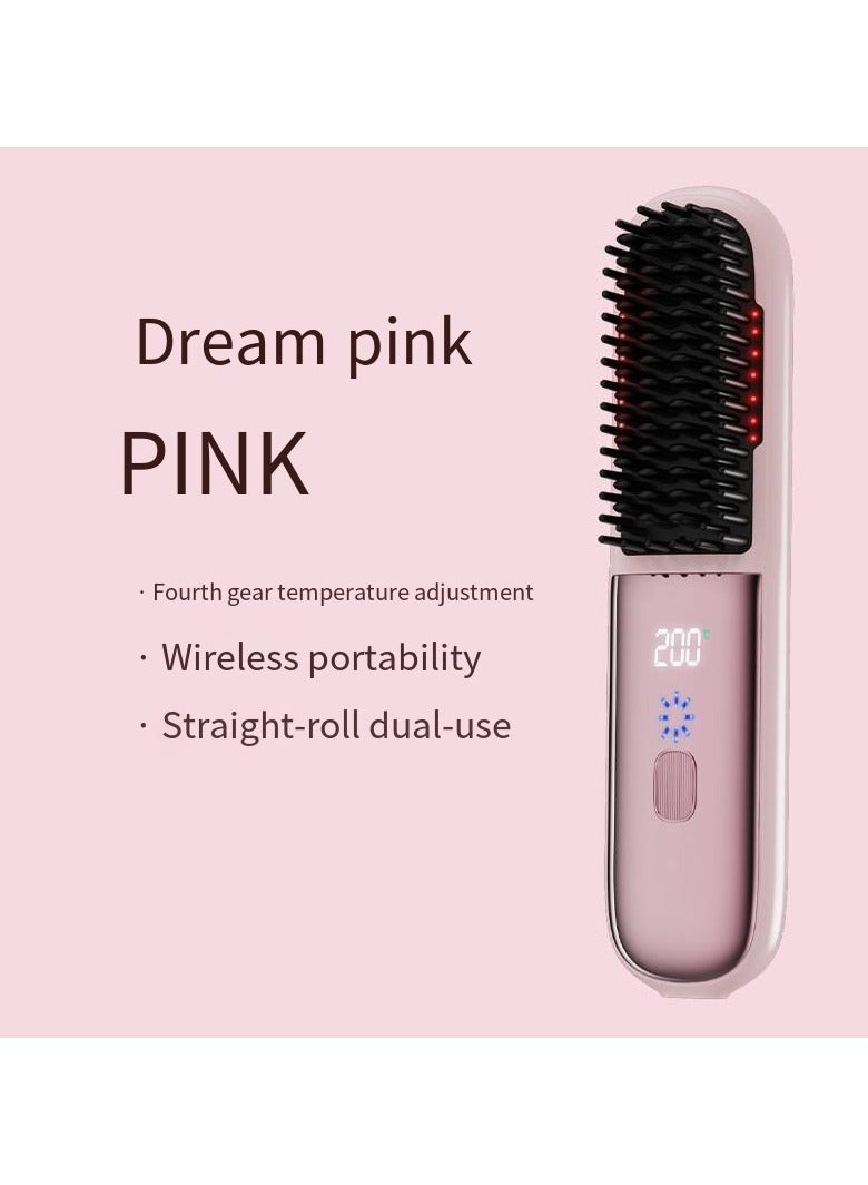 general Mini Ionic Straightening Comb – Travel-Friendly Straightener & Curler for Men/Women, Dual-Use Hair Styling Tool - Image 1