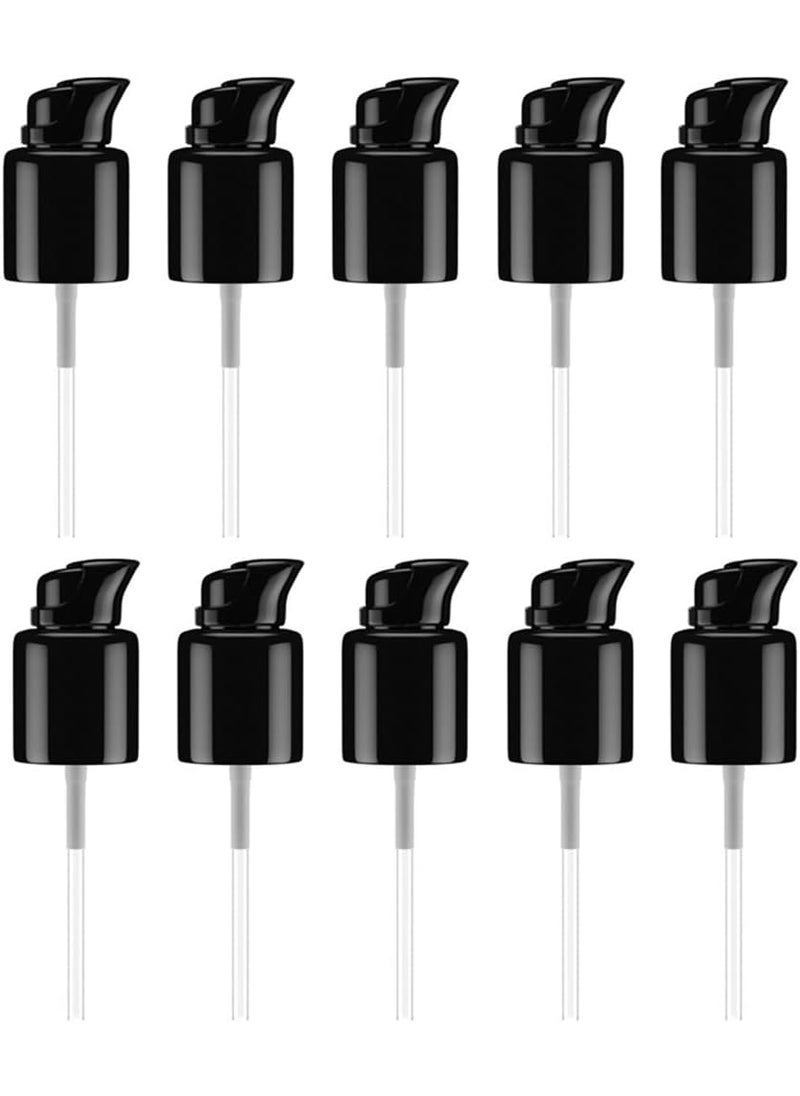 Happyupcity 10Pcs 20mm/415 Black Plastic Replacement Foundation Pump with Rotate Lock Cosmetic Make-Up Pump Liquid Dispenser Pump Top Head for Essential Oil Lotion Bottles 