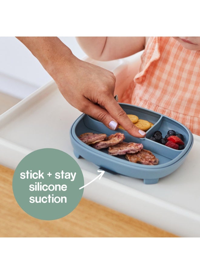 b.box 2 in 1 suction plate, Strong suction base, Removable divider to age up, Grows with your child, Curved sides for easy scooping, Dishwasher Safe, From 6m+ - Image 3