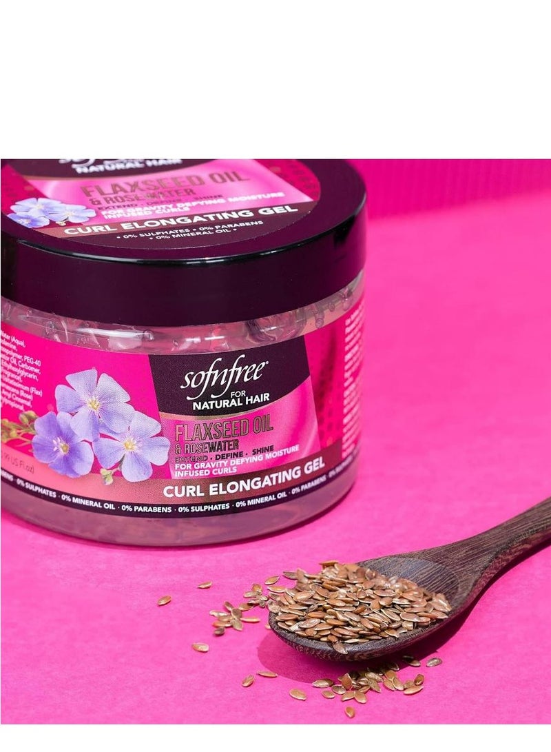 Sofn'free Curl Elongating Gel with Flaxseed Oil & Rosewater 325 ML - Image 2
