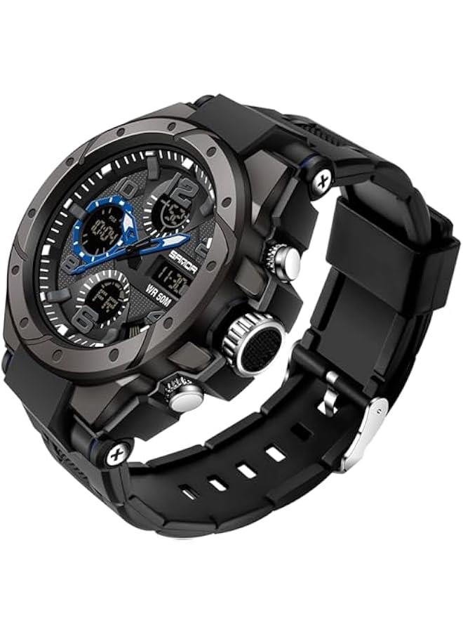 Military Watches for Men Reloj para Hombre Deportivo Mens Tactical Outdoor Waterproof Digital Sports Work Analog Wrist Watch Color Black Green Gold Silver Blue Purple Cool Designer - Image 1