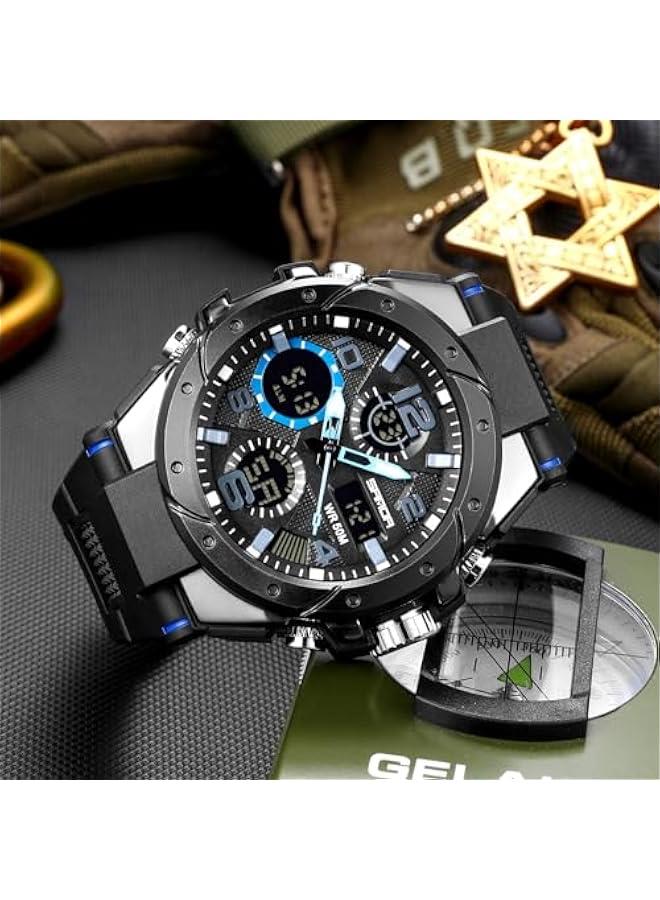 Military Watches for Men Reloj para Hombre Deportivo Mens Tactical Outdoor Waterproof Digital Sports Work Analog Wrist Watch Color Black Green Gold Silver Blue Purple Cool Designer - Image 2