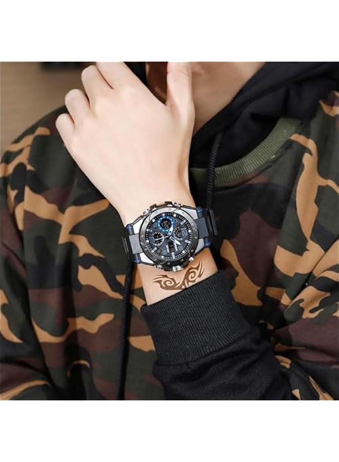 Military Watches for Men Reloj para Hombre Deportivo Mens Tactical Outdoor Waterproof Digital Sports Work Analog Wrist Watch Color Black Green Gold Silver Blue Purple Cool Designer - Image 3