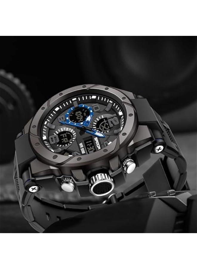 Military Watches for Men Reloj para Hombre Deportivo Mens Tactical Outdoor Waterproof Digital Sports Work Analog Wrist Watch Color Black Green Gold Silver Blue Purple Cool Designer - Image 5