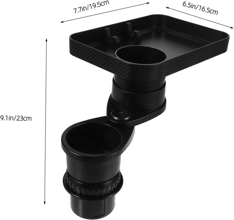 Car Cup Holder Expander Tray Rotating Design for Beverages Phone Storage Dual Cup Holder Compatible Vehicles Keeps Interior Organized Tidy - Image 2
