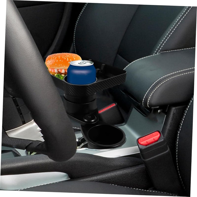Car Cup Holder Expander Tray Rotating Design for Beverages Phone Storage Dual Cup Holder Compatible Vehicles Keeps Interior Organized Tidy - Image 3