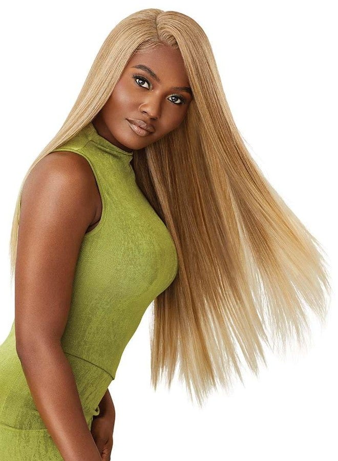 Outre 6X5 Pre-Cut Lace Closure Wig - Human Hair Blend - Sleek Yaki 30" (OFF BLACK 1B) - Image 4