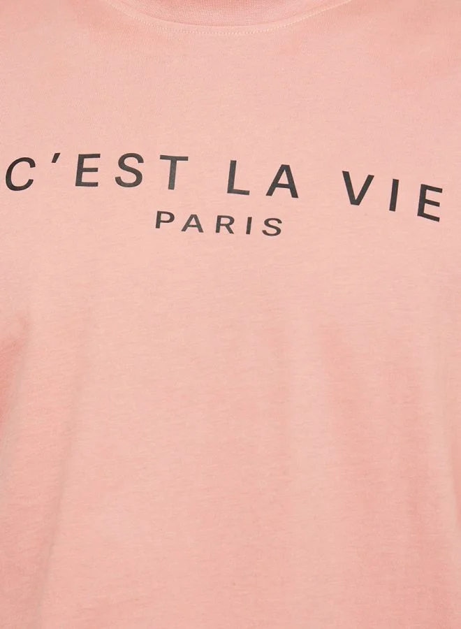 Styli C'est La Vie Slogan Regular Fit T-Shirt