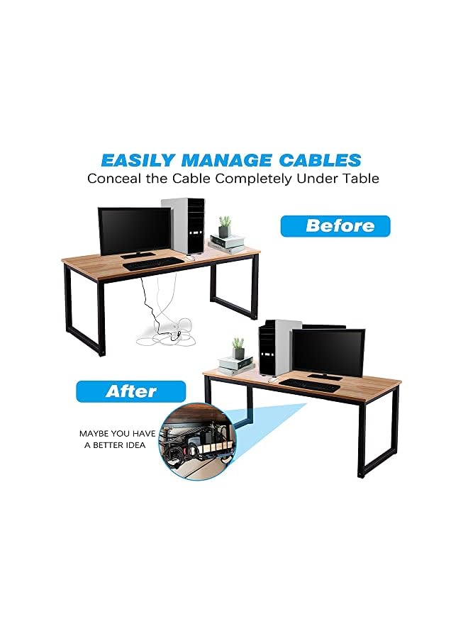 PROMASS Desk Cable Management Tray 1 Pack, 40cm Under Desk Cord Organizer with Clamp Mount System for Wire Management, Metal Wire Cable Holder for Desks, Offices, and Kitchens, No Need to Drill Holes - Image 3