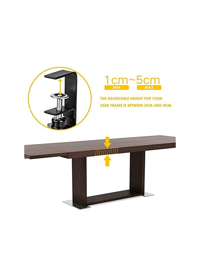 PROMASS Desk Cable Management Tray 1 Pack, 40cm Under Desk Cord Organizer with Clamp Mount System for Wire Management, Metal Wire Cable Holder for Desks, Offices, and Kitchens, No Need to Drill Holes - Image 2