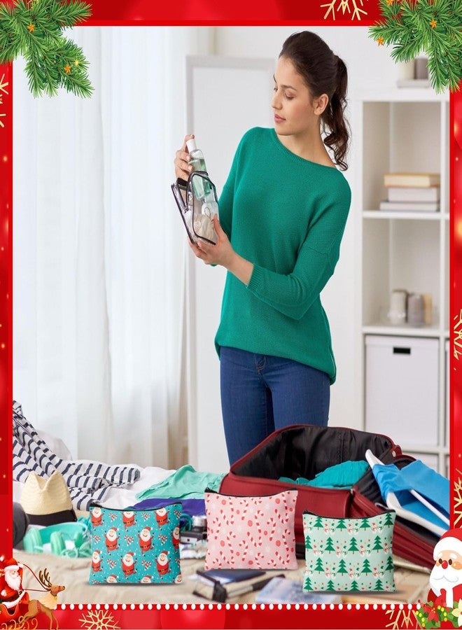 مينبلان مجموعة مينبلان من 24 حقيبة مكياج، حقائب مستحضرات تجميل بالجملة، حقيبة بسحاب، حقيبة سفر محمولة، منظم جيوب لأدوات التجميل، هدية مثالية للحفلات، متعددة الألوان - Image 5