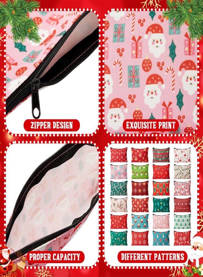 مينبلان مجموعة مينبلان من 24 حقيبة مكياج، حقائب مستحضرات تجميل بالجملة، حقيبة بسحاب، حقيبة سفر محمولة، منظم جيوب لأدوات التجميل، هدية مثالية للحفلات، متعددة الألوان - Image 3