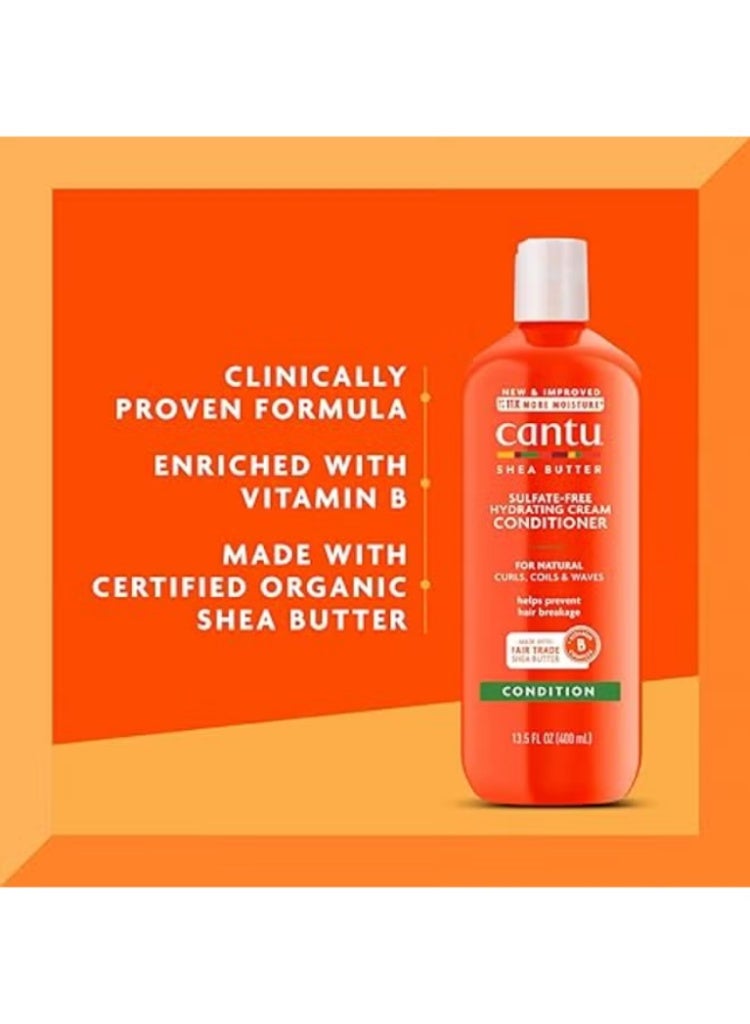 Cantu Shea Butter Sulfate-Free Shampoo, Hydrating Conditioner & Curl Activator Cream Set – Moisture Care Trio for Natural Hair 900MLml - Image 4