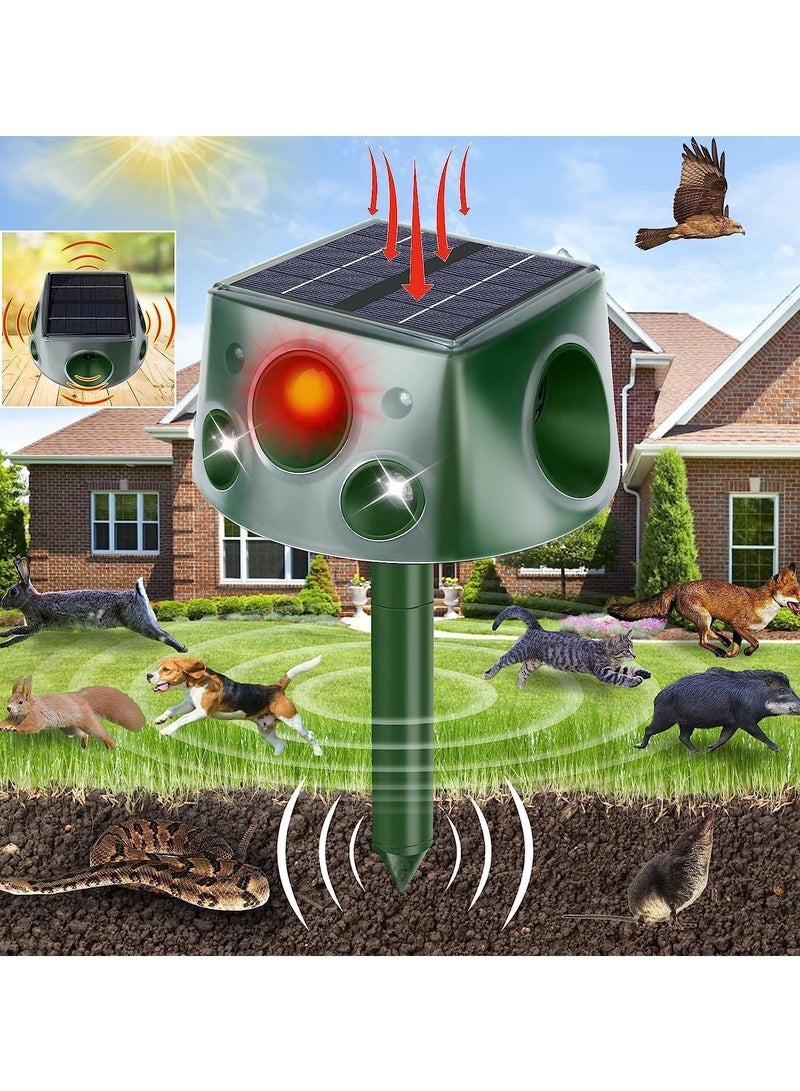Captaintech Ultrasonic Animal Repellent Solar Powered, Waterproof Outdoor Animal Repeller Deterrent with PIR Motion Sensor & Flashing Light, Outdoor Repellent Device - Image 1