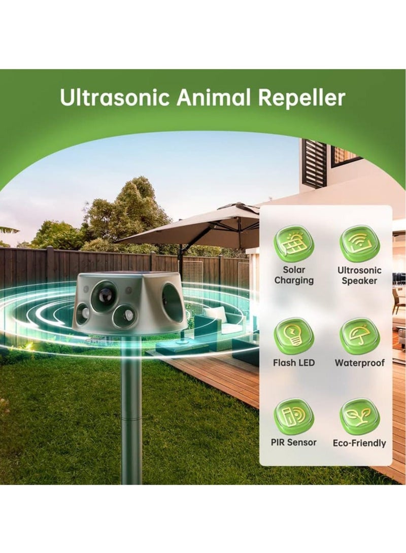 Captaintech Ultrasonic Animal Repellent Solar Powered, Waterproof Outdoor Animal Repeller Deterrent with PIR Motion Sensor & Flashing Light, Outdoor Repellent Device - Image 2