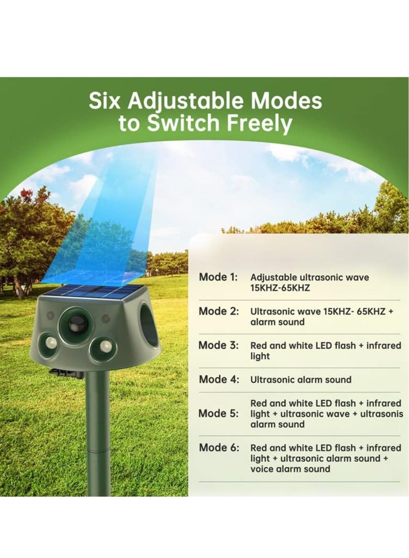 Captaintech Ultrasonic Animal Repellent Solar Powered, Waterproof Outdoor Animal Repeller Deterrent with PIR Motion Sensor & Flashing Light, Outdoor Repellent Device - Image 3