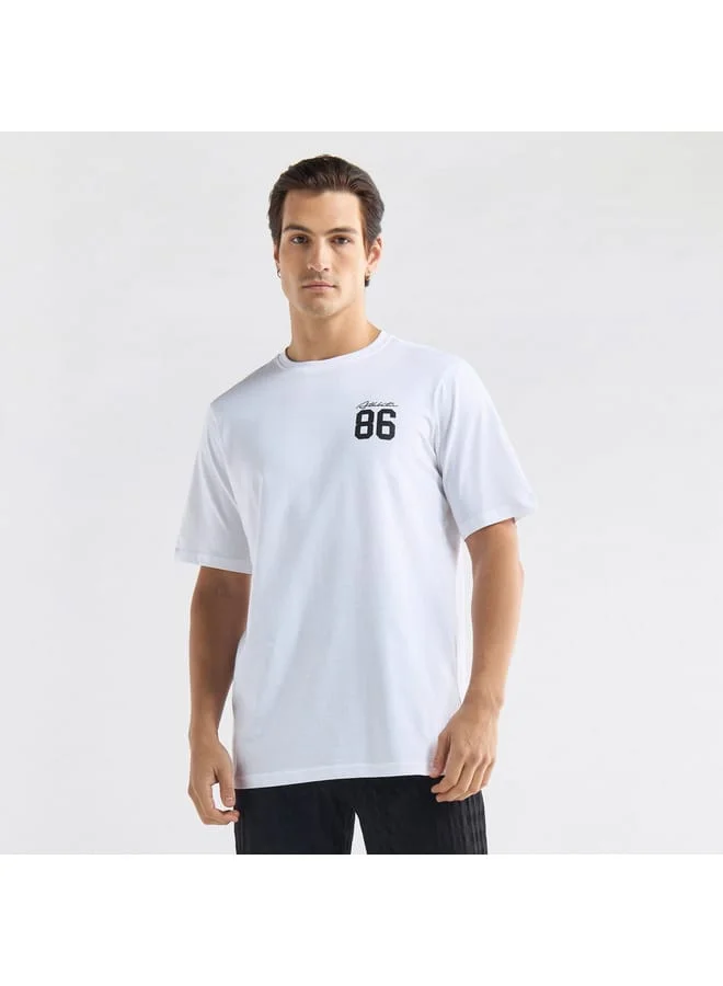 Splash FAV Graphic Print T-shirt with Crew Neck and Short Sleeves