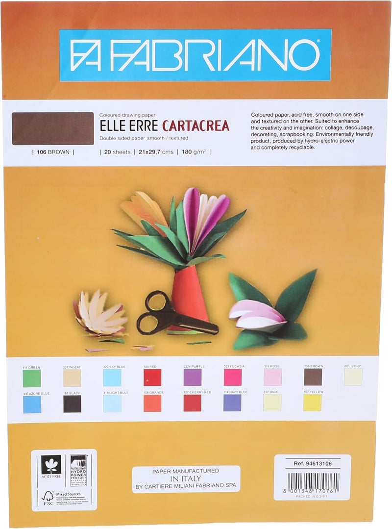 Fabriano elle erre drawing papers elle erre, 21x29.7 cm - brown