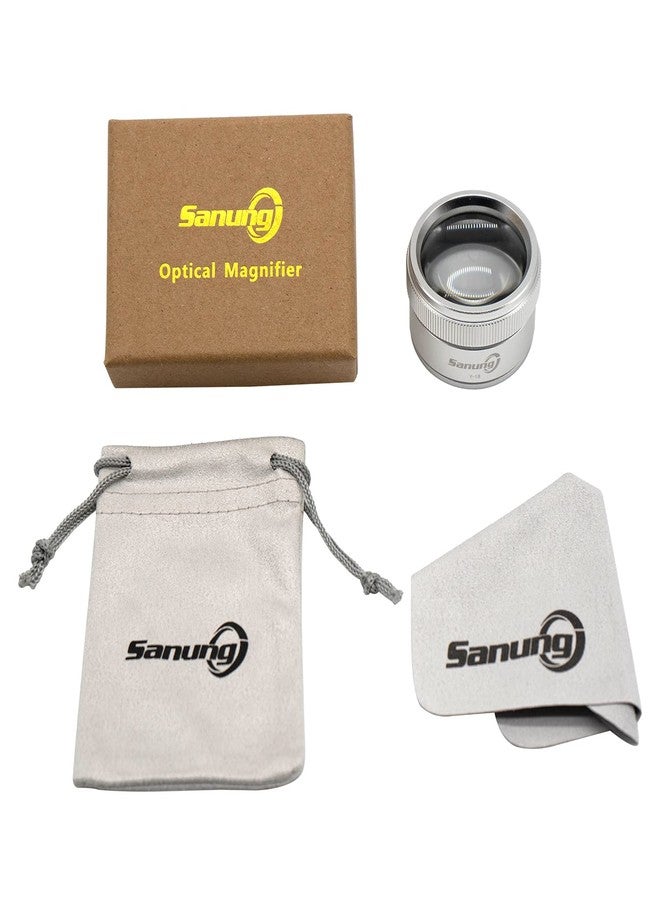 Sanung 30X Optical Magnifier, Y-18 Zinc Alloy Reading Magnifying Glass With Dual White Glass Lens, High Definition Jewelry Loupes for Reading, Repairing, Identifying - Image 3